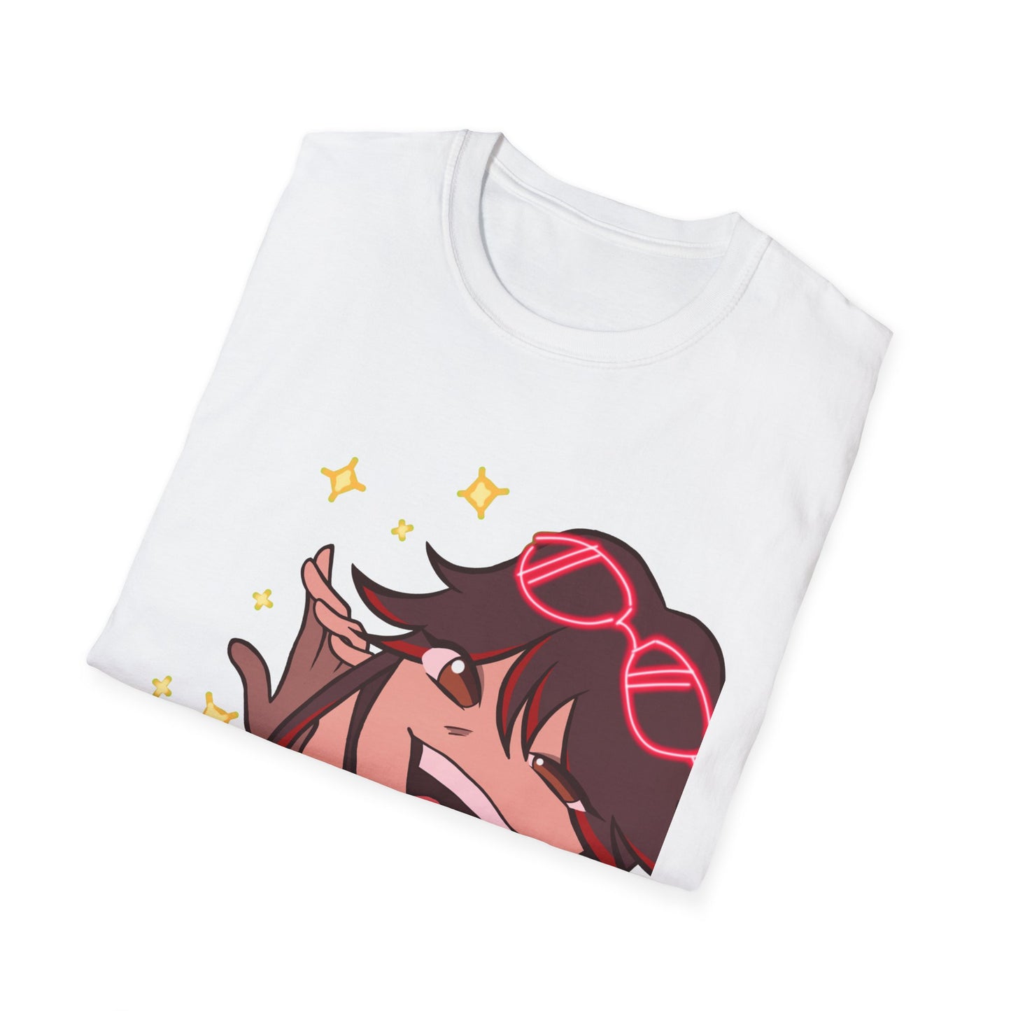 Smirking Anime Girl Graphic T-Shirt – Cute Cartoon Character Tee