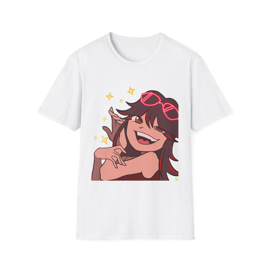 Smirking Anime Girl Graphic T-Shirt – Cute Cartoon Character Tee